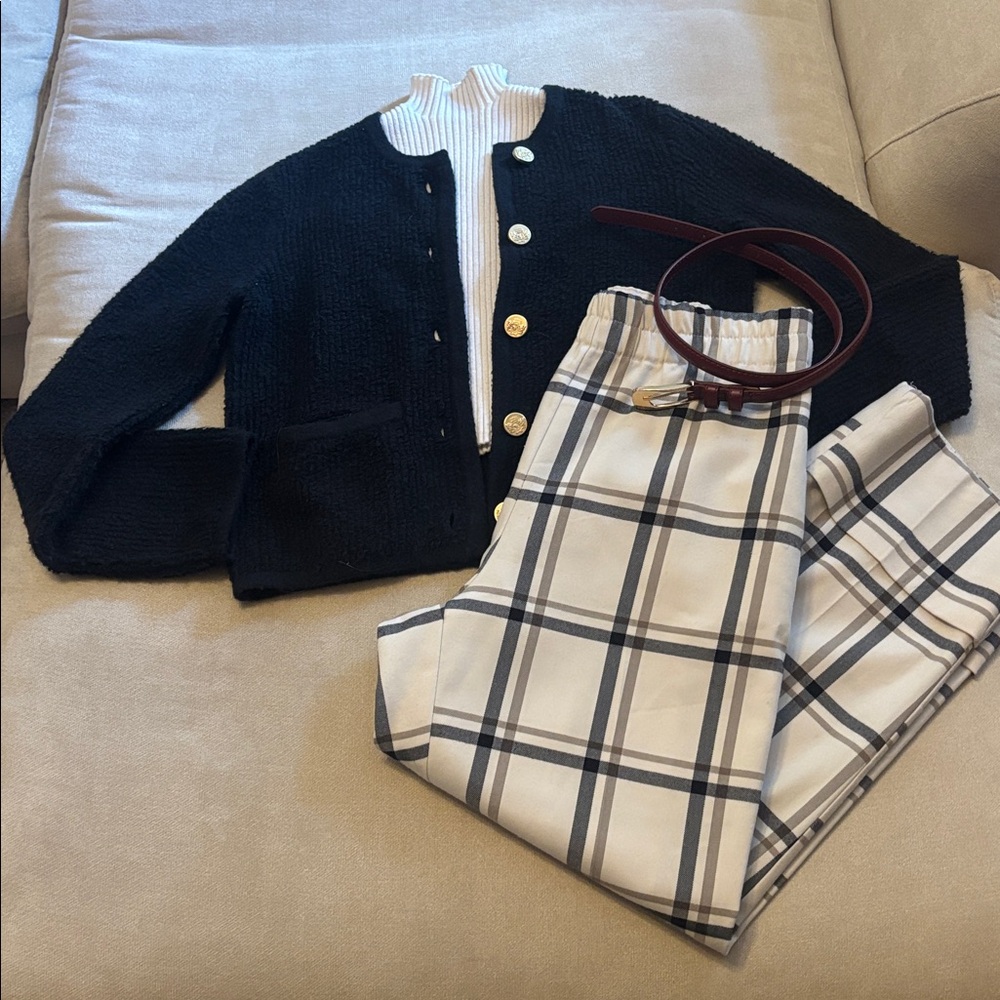 Black Abercrombie Gold Button-Up Cardigan